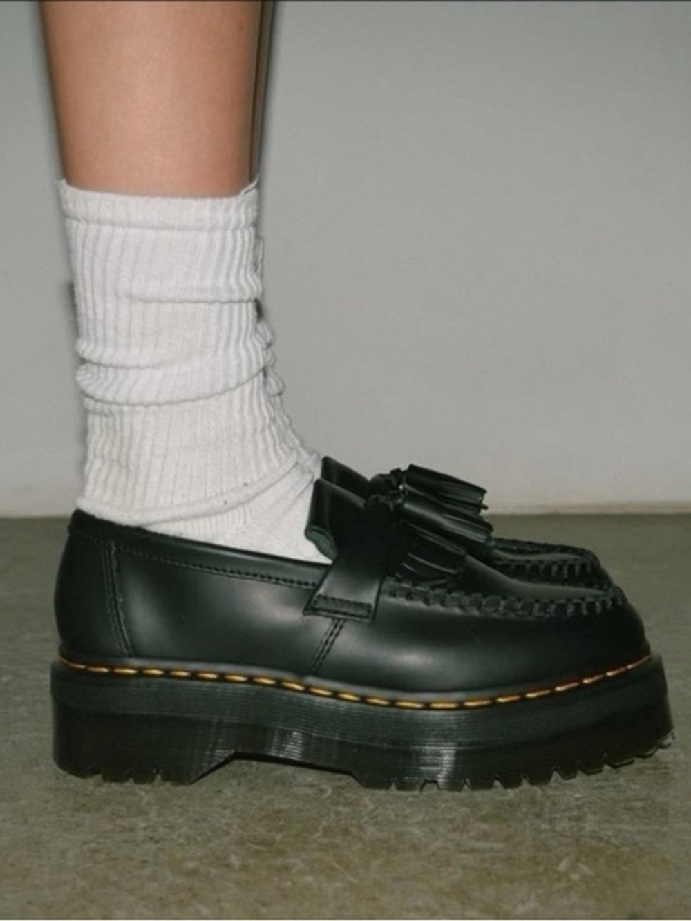 NWT Dr. Martens Adrian Quad Platform Loafers Size 9 Black Leather